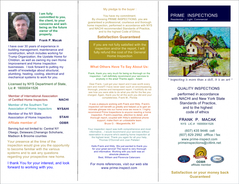 Prime Inspections Brochure